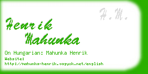 henrik mahunka business card